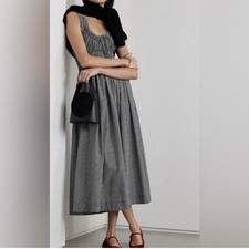 Doen Emmaretta Gingham Cotton Midi-Dress Size Small