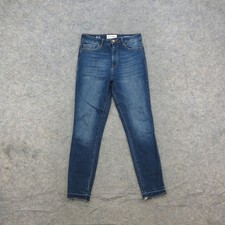 DL1961 Chrissy Women's Jeans Blue Size 27 Trimtone Skinny Stretch Raw Hem