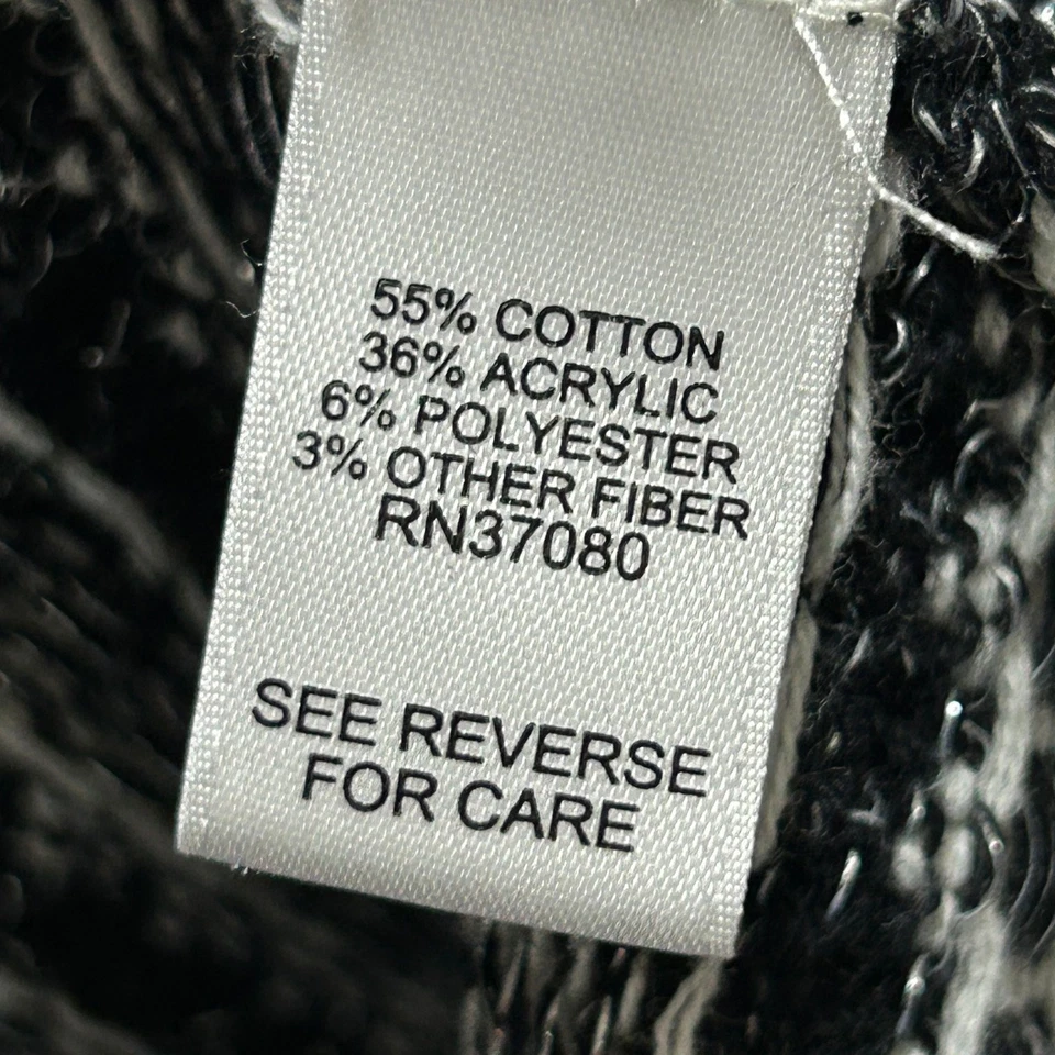 Suéter Cato Para Mujer XL Negro Blanco Tejido Muesca en V Pullover Grueso Metálico Brillante Foto 3 de 4