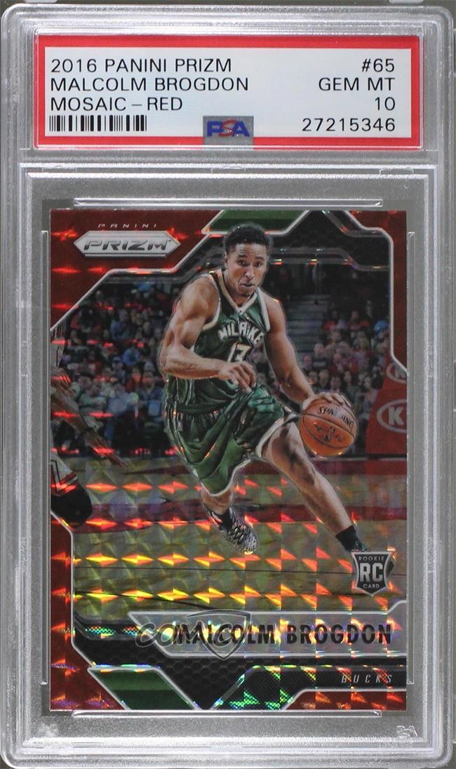 2016-17 Panini Prizm Mosaic Red Malcolm Brogdon #65 PSA 10 GEM MT Rookie RC r5u