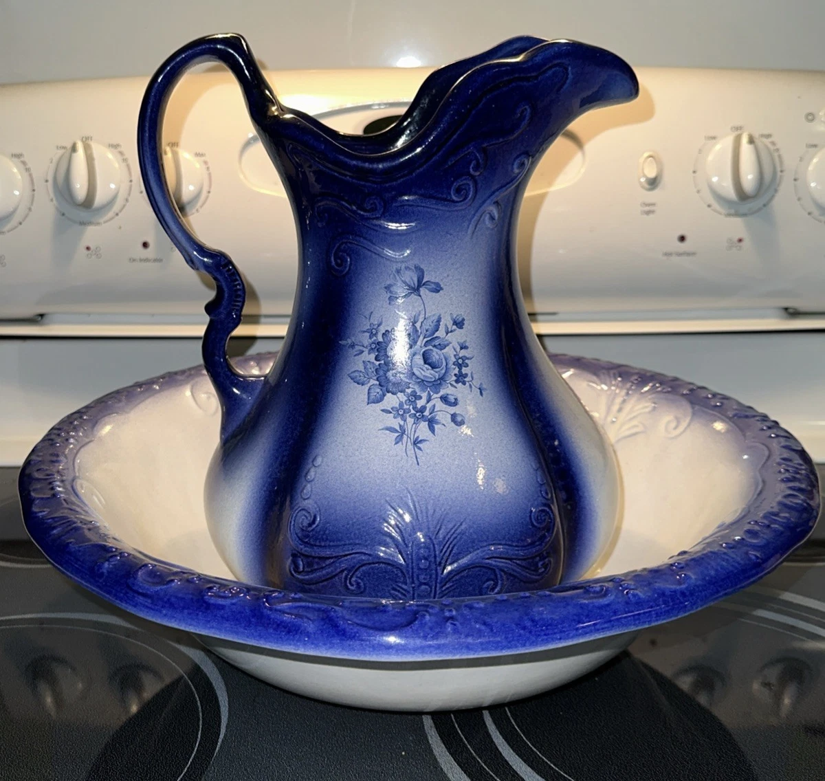 Ironstone Pitcher Bowl In Antique Ceramic & Porcelain Pitchers for