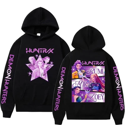 Kpop Demon Hunters Hoodie Mira Rumi Zoey Huntrix Harajuku Pullover Sweatshirt