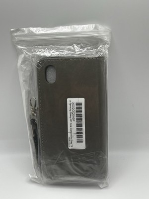 Samsung Galaxy A01 Core Wallet Case Flip Cover Gray Card Holder Strap
