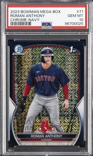 2023 BOWMAN MB CHROME NAVY REFRACTOR #71 ROMAN ANTHONY 137/175 PSA 10