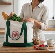 Trader Joe's Large Canvas Cotton Tote Reusable Bag