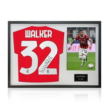 Kyle Walker Signed Framed AC Milan Football Shirt including 1 Photo, with White
