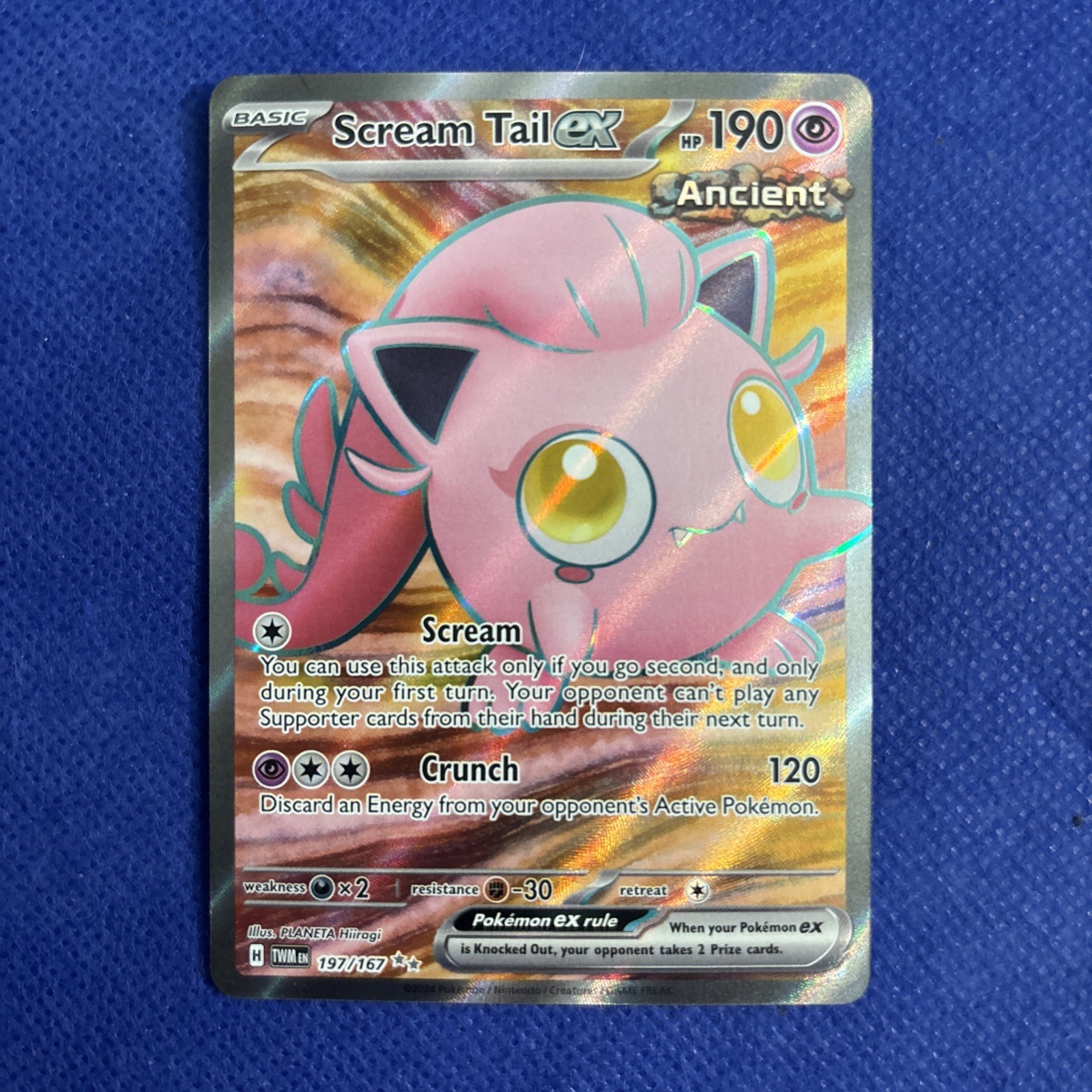 Pokemon Scream Tail ex 197/167 - Full Art - Twilight Masquerade Card - NM