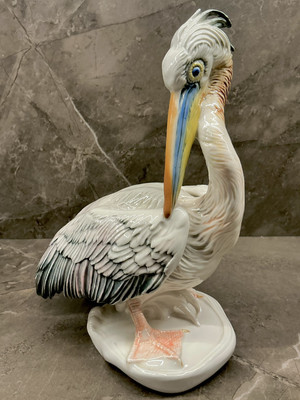 Porzellan_Pelikan_Vogel_ Karl Ens Volkstedt_22 cm
