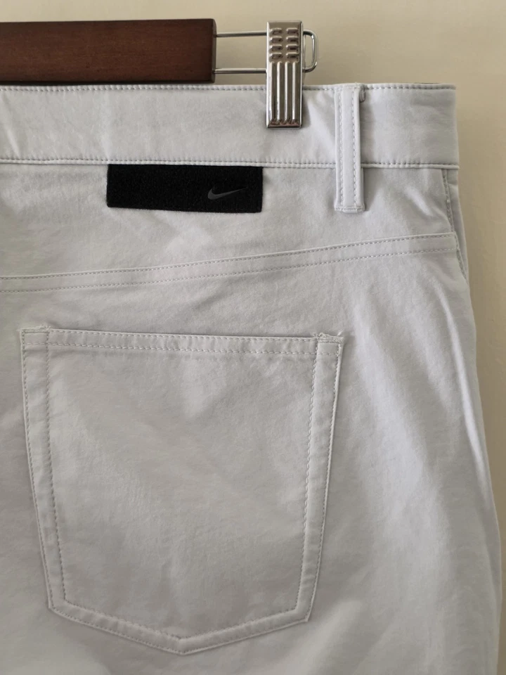 Брюки для гольфа мужские NIKE Dri-Fit 36x29 Slim Fit цвета слоновой кости плоские передние пружинные 2023 - Изображение 4 из 4