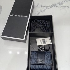 Michael Kors Airpod case blue W/lanyard New still attached to Box  retails 98