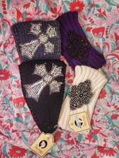 Set Of Four Knitted Headbands Wraps Ear Warmers With Accents New With Tags