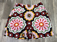 Boden Women  s Size 2 Linen Retro Floral Shorts 4" Inseam Side Zip