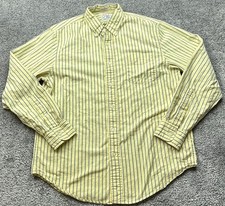 J Crew Broken In Oxford Shirt Mens Medium Yellow Striped Button Down Long Sleeve