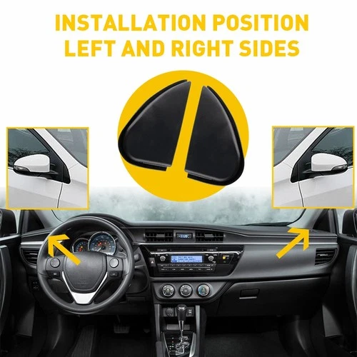 For 14-16 Toyota Corolla Pair View Rear Mirror Trim Triangles Corner Molding EAH
