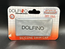 Dolfino Premier Silicone Swim Cap One Size Fits All  Hypoallergenic  SILVER