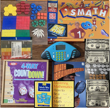 Lot of 10 Math Manipulatives Math Games Math Books For Home School/Math Class 6
