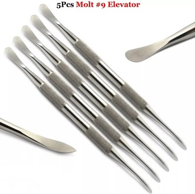 5x Dental Surgical Molt Periosteal Elevator Implant Stainless Steel Instruments