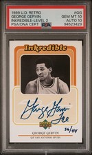 1999 UD RETRO INKREDIBLE GEORGE GERVIN  “LEVEL II” #/44 - PSA 10/10 (POP 1)