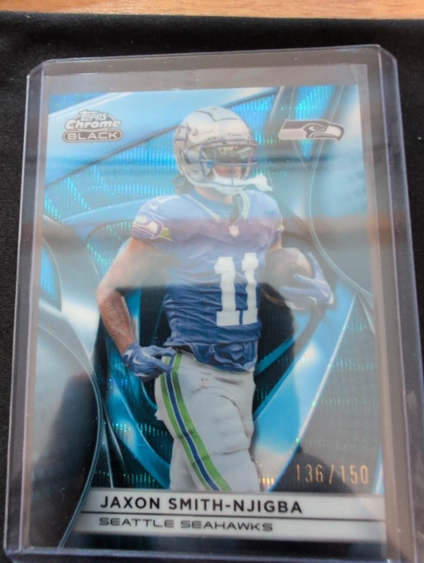 2025 Topps Chrome Black Jaxon Smith-Njigba Blue Refractor /150 #92 Seahawks