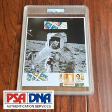 APOLLO 12 Crew MOON Photo Cut Autographs Signed * CONRAD GORDON BEAN * PSA