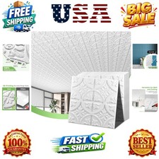 Paquete de 12 azulejos de techo abatibles 2x2, panel de techo de PVC adhesivo, estilo tradicional...
