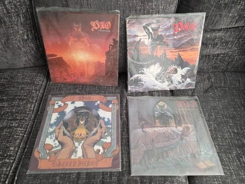 Dio VINYL LP RECORD LOT Holy Diver SACRED HEART Last In Line DREAM EVIL w Insert
