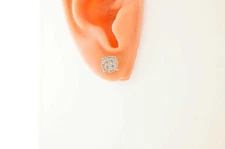 10K Yellow Gold Diamond Cluster Studs #26045