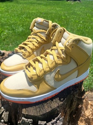 Nike Dunk High 1985 Yellow Acid Wash DV7215-700 Men's Size 9 High Top Sneakers