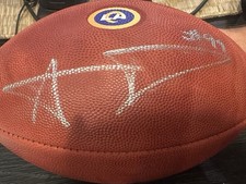 Aaron Donald Real NFL Football PSA Certified Rams Logo On Football