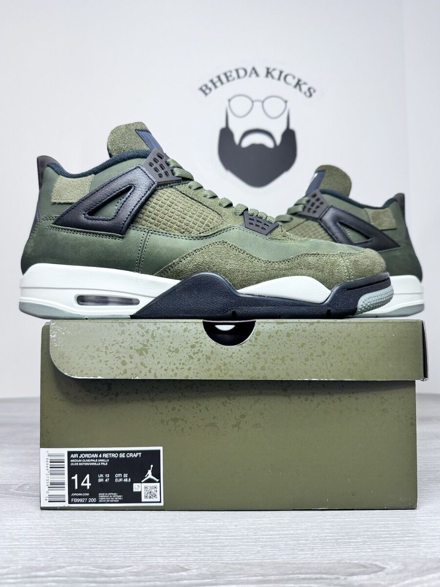 Size 14 - Nike Air Jordan 4 Retro SE Craft Medium Olive Size 14 - Nike Air Jordan 4 Retro SE Craft Medium Olive