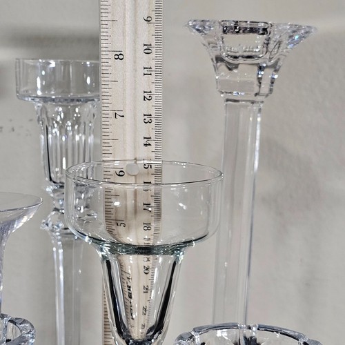Lote de candelabros de cristal surtidos de colección/7 candelabros de vidrio cónicos votivos decoración de boda - Imagen 7 de 8