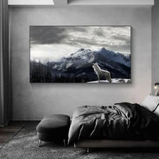 Snow Mountain Wolf Canvas Painting Poster Canvas Wall Art Wall Decor Print Mural