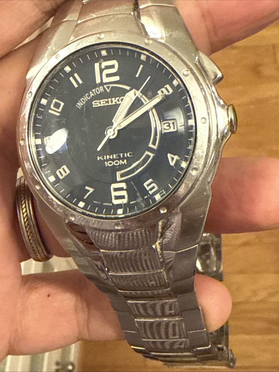 Seiko Kinetic Men's Black Watch - SKA237 for sale online | eBay