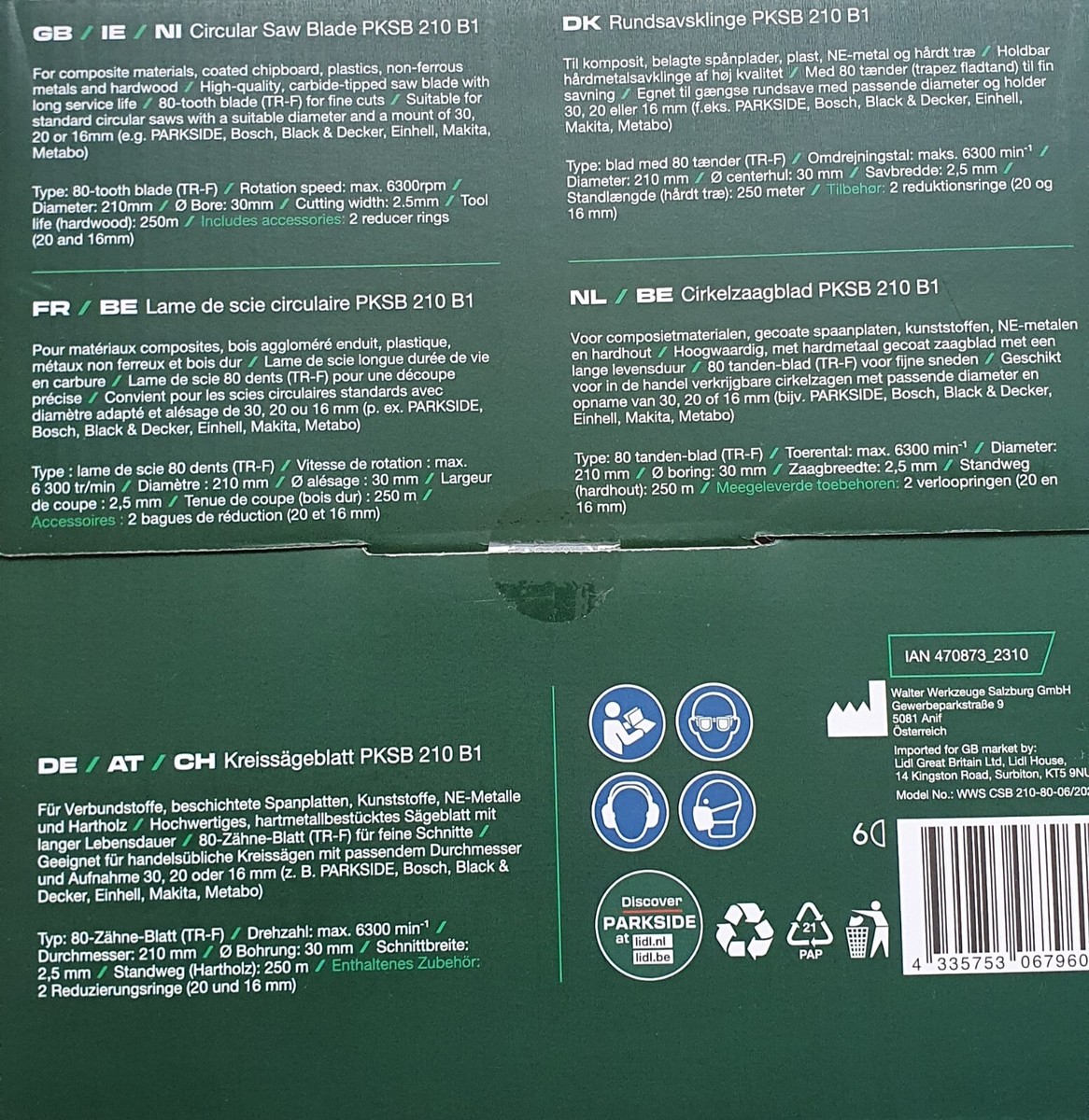 SawStop 24-Tooth Ripping Table Saw Blade - 254 mm / 30 mm Arbor
