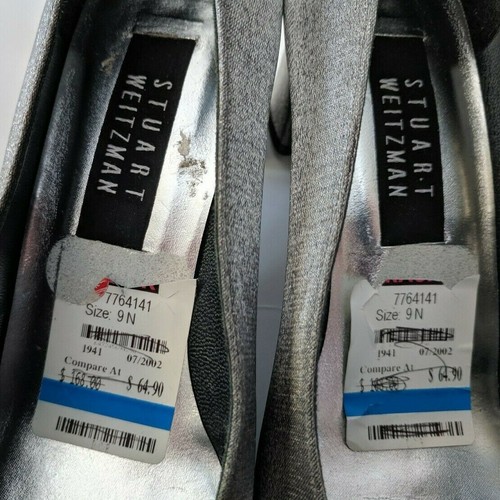 SW Stuart Weitzman Borabora Womens 9 AA Narrow Dress Pumps Heels Silver Metallic - Picture 8 of 11