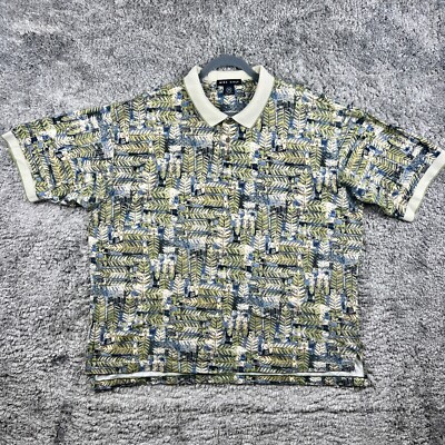 00s nike golf vtg カットソー Y2K adidas polo Vintage 90s Nike Golf Polo shirt geometric print yellow XL