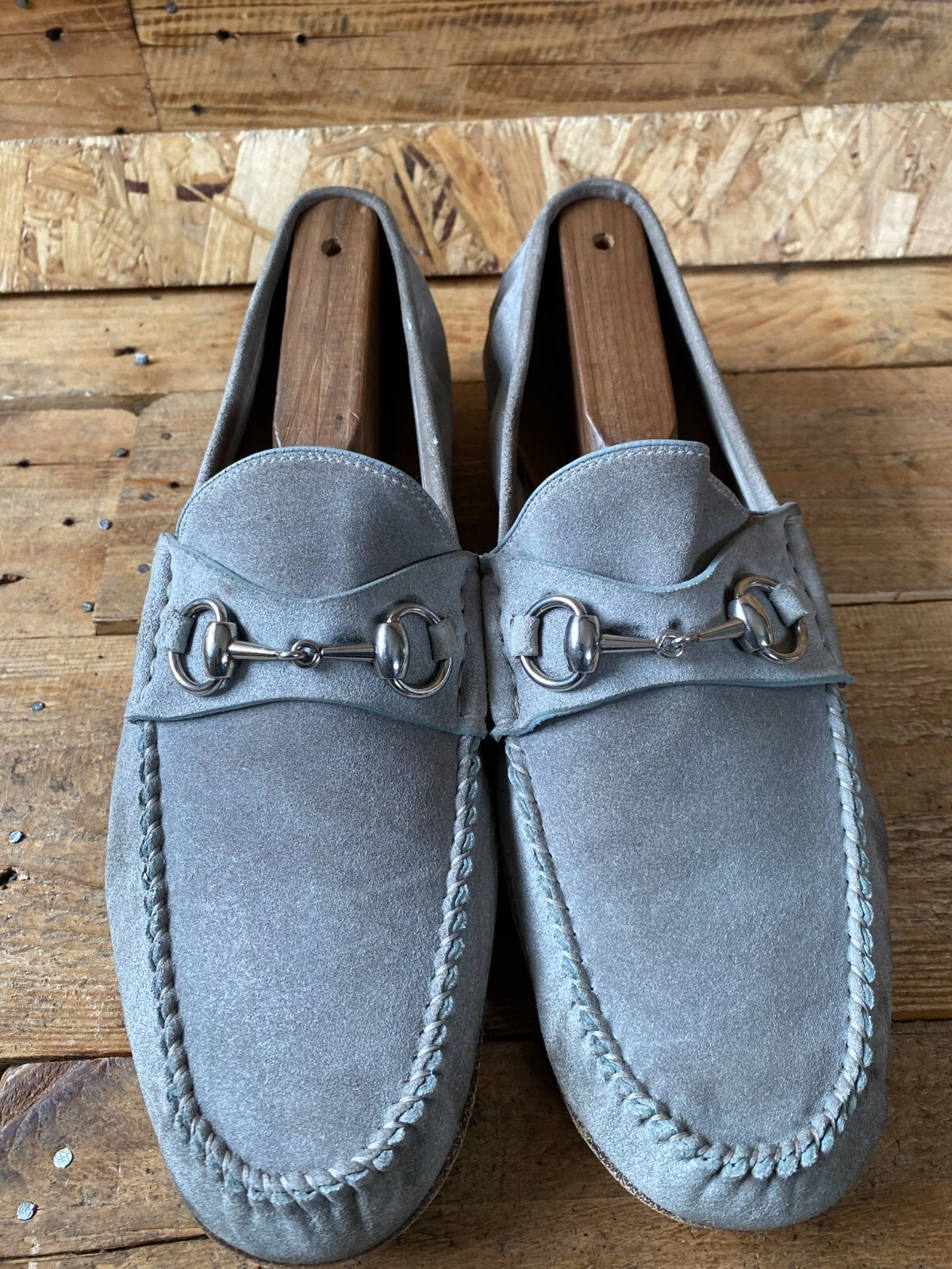 Mocassins Gucci horsebit daim gris daim taille uk9 US 10