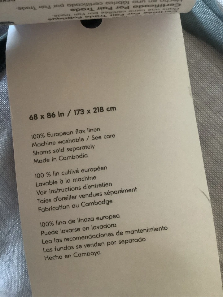 Capa de edredom West Elm linho europeu dupla lilás e farsa - Imagem 4 de 4