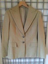 Gianni Versace Couture Beige Tan Blazer Jacket Suit Size 38 Uk 6-8 Black Label