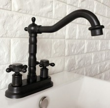 Oil Rubbed Bronze 4"Centerset Deck Mount Kitchen Faucet Sink Basin Mixer Tap