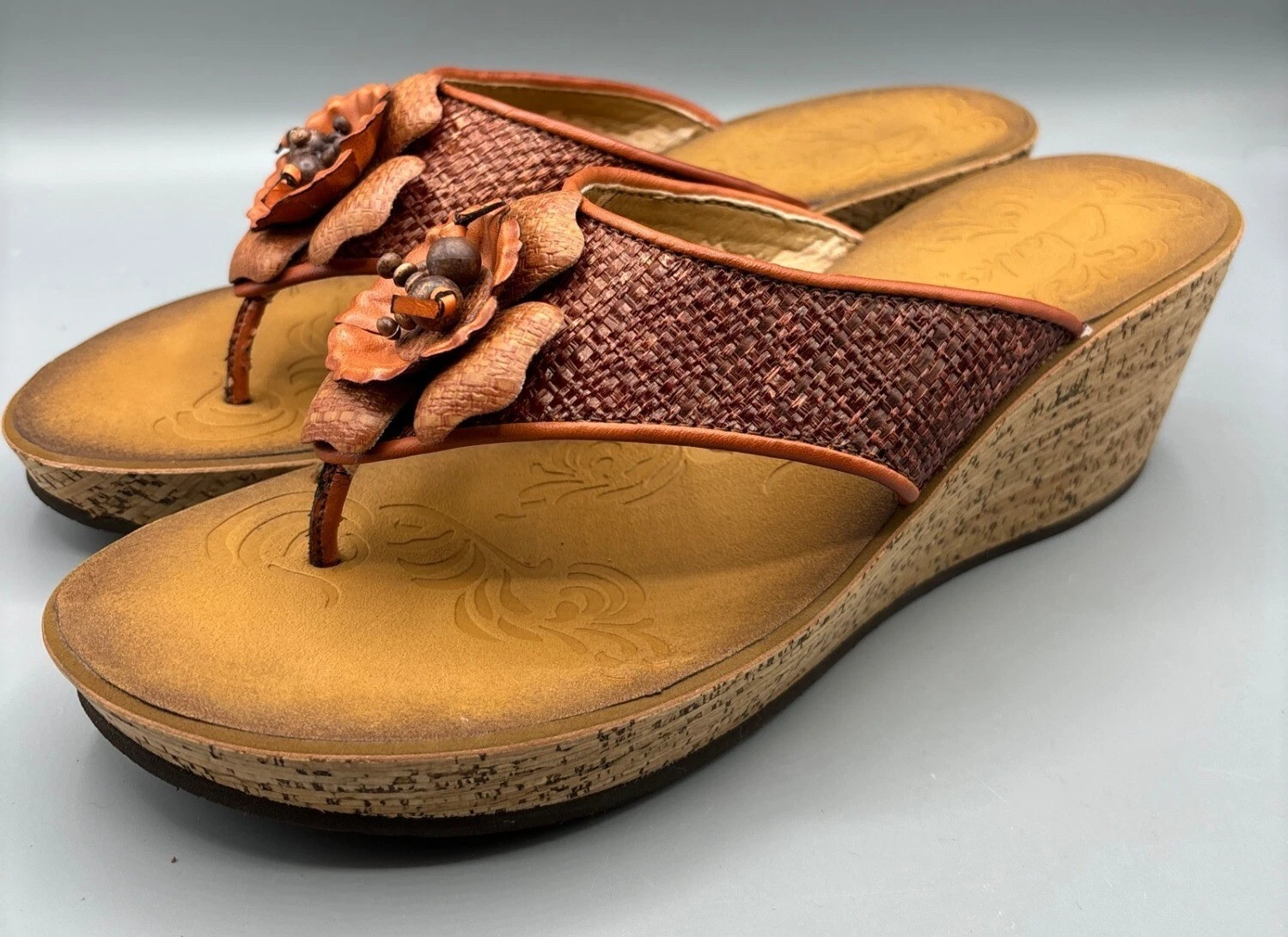 Sandali donna Clarks con zeppa e dettagli floreali taglia 9 M