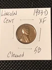 1933-D Lincoln Cent XF  **(Cleaned)**