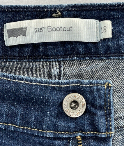 Levis Strauss 515 Bootcut Jeans High Rise Blue Medium Wash Denim Women's Size 18 - Picture 17 of 22