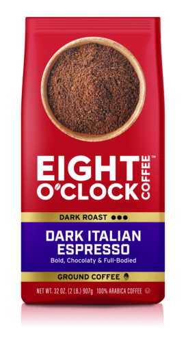 Eight O'Clock Dark Italian Espresso, Dark Roast Ground Coffee, 32 oz bag