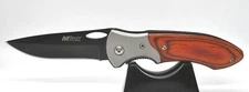 M-Tech 8" Brown Wood Tactical Fast Open 440 Folding Pocket Knife EDC Brand New