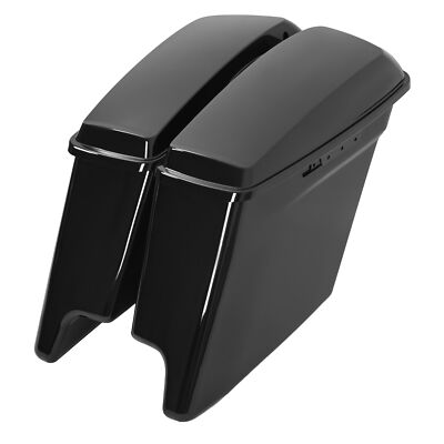 1 Set 5'' Painted Black Saddlebags For Harley Davidson 2014-2024 Touring Models