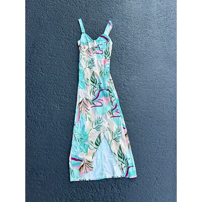 NWT Women s Size XS Shore Brand Pink Tropical Barcelona Wrap Tank Dress