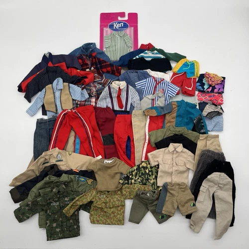 Vintage Ken Barbie GI Joe 50 + pieces Clothing Lot Circa 90's and 80’s