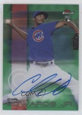 2016 Topps Finest Auto Green Refractor 50/99 Carl Edwards Jr #FA-CE Auto 1h5