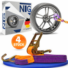 Auto Zurrgurt Spanngurt Autotransport 4 Stück Set PKW Radsicherung Gurt Auto